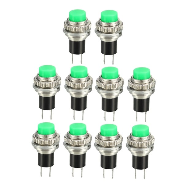 Lot De 5 Boutons-Poussoirs Verts Momentanés SPST NO 7mm - Uxcell