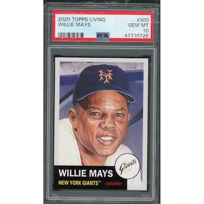 Willie Mays 2020 Topps Living Baseball Card #300 Graded PSA 10 GEM MINT - 8'6" x 11'6"