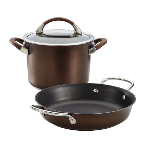 Circulon 83525 Symmetry Hard-Anodized Nonstick 3-Piece Cookware Set, Chocolate. Opens flyout.