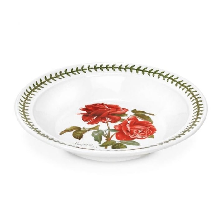 Portmeirion Botanic Roses Soup Bowl with Rim 8.5 Inch Fragrant Cloud