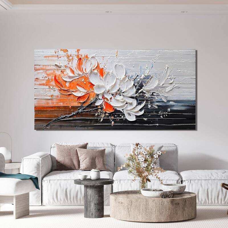 Wall Decor White Flower Wall Art Decorations