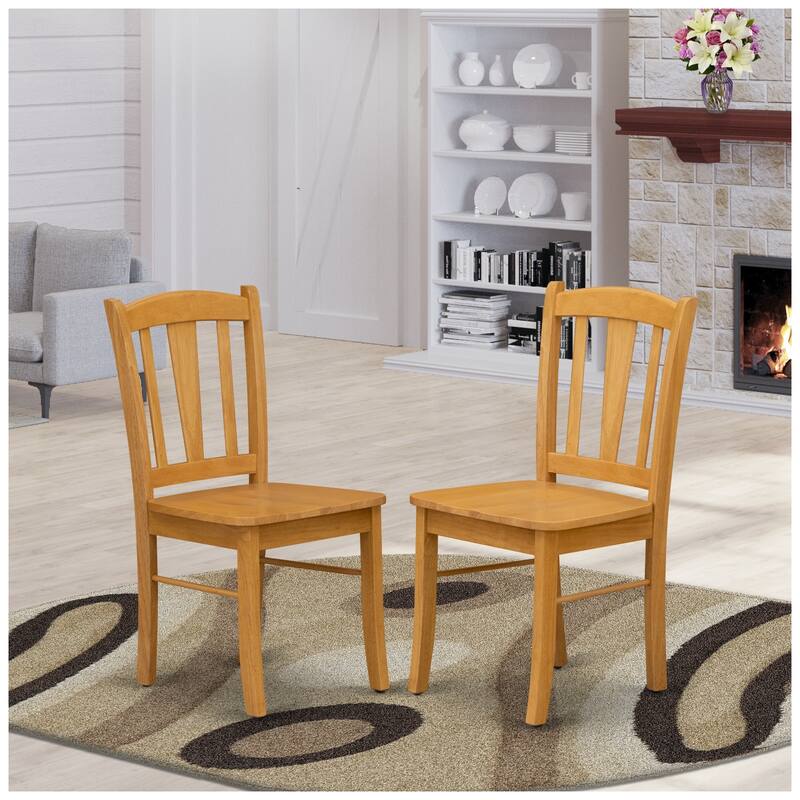 Oak Dining Chair - Durable Solid Wood Seat and Chic Accent Design for Comfortable Kitchen Seating - 17