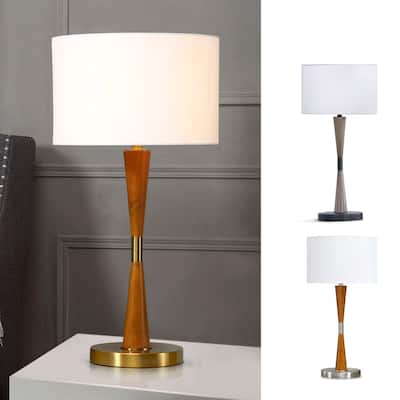 HOMEGLAM Century 28"H Wood Table Lamp