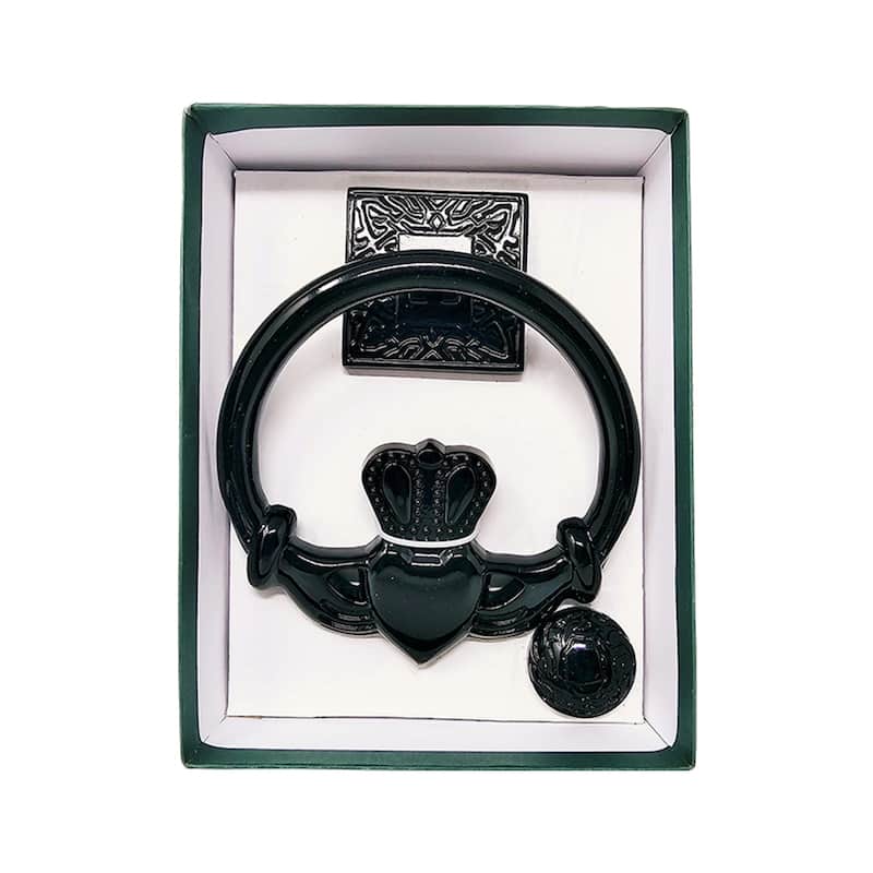 Brass Claddagh Circular Door Knocker with Irish Symbolism