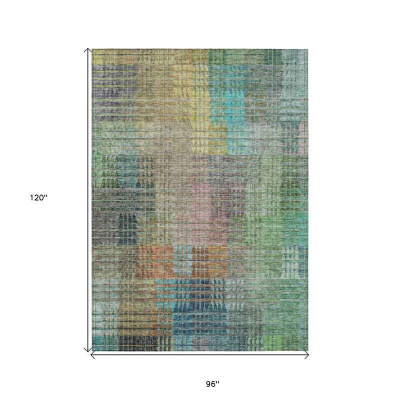HomeRoots Abstract Transitional Rectangle Outdoor Rug