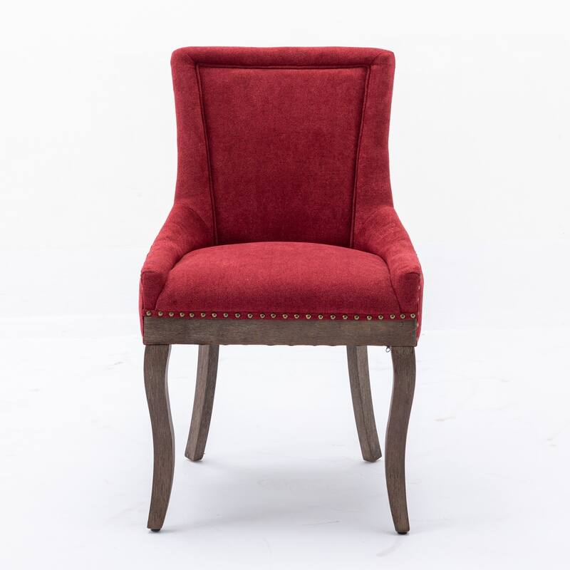 Traditional Tufted Ultra Upholstered Wingback Dining Chair Set of 2