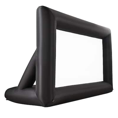 Outdoor & Indoor Movie Screen with 600D Washable Oxford Fabric 250W Quiet Blower Quick Setup, Front & Rear Projection