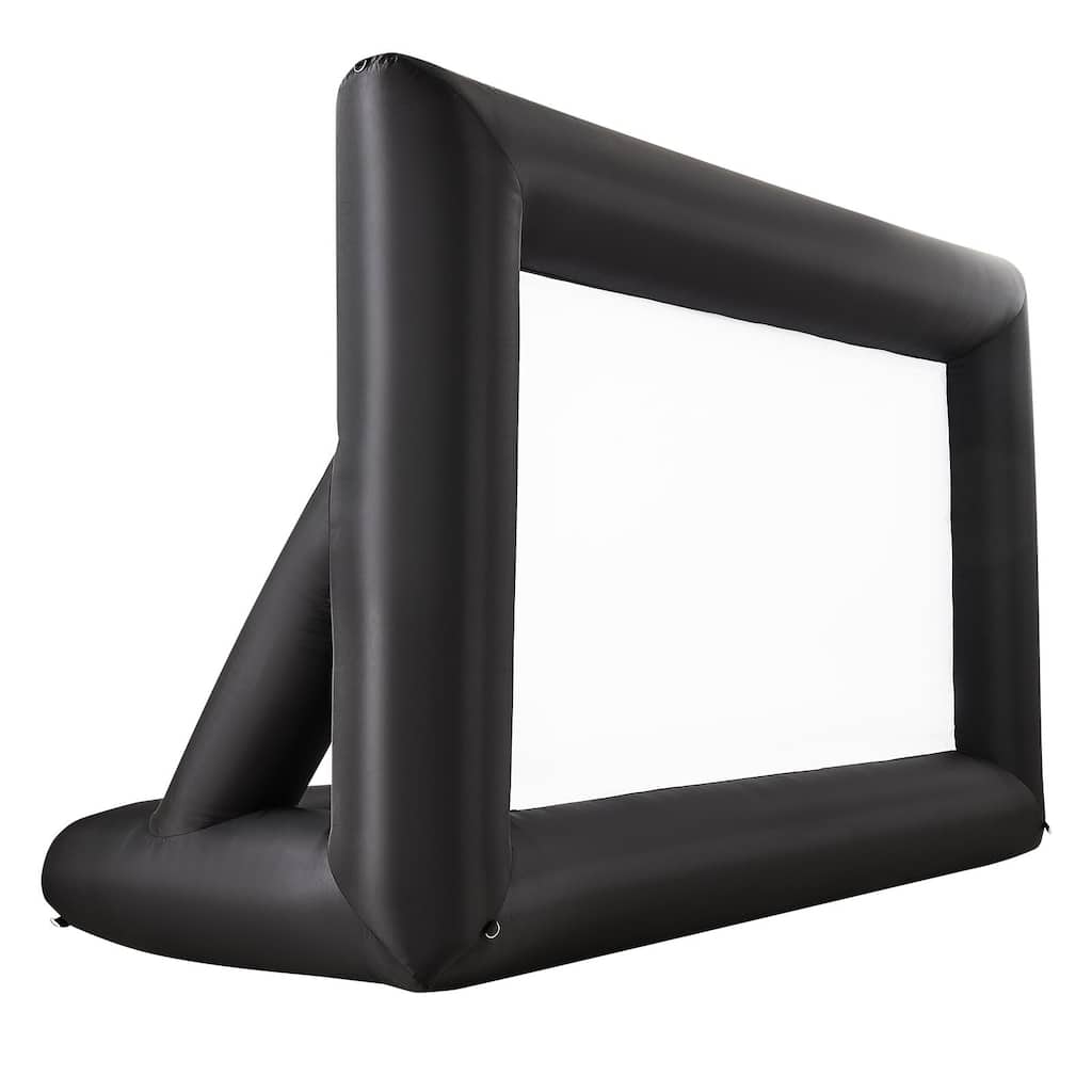 Outdoor & Indoor Movie Screen with 600D Washable Oxford Fabric 250W Quiet Blower Quick Setup, Front & Rear Projection