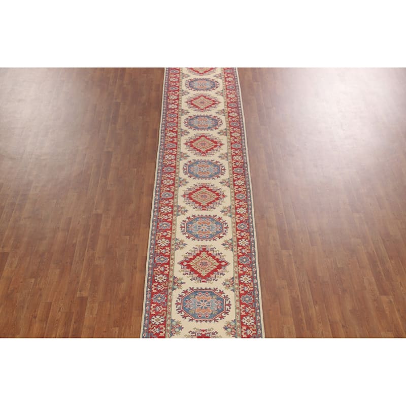 Kazak Runner Rug Handmade Hallway Wool Carpet - 2'10" x 25'6"