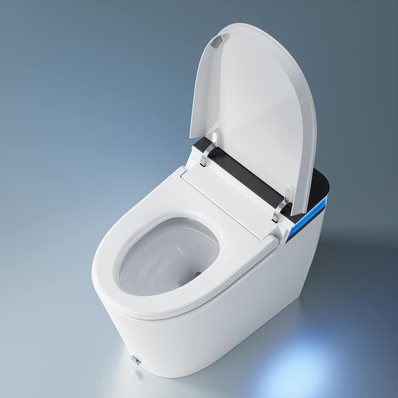 HOROW ADA Height Elongated Smart Bidet Toilet in White with Water Tank Pump Auto Open Close Deodorization