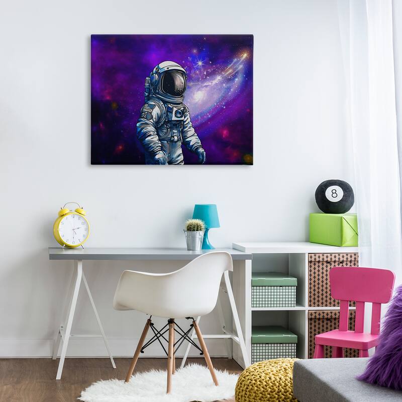 Stupell Astronaut with Swirling Galaxy Canvas Wall Art Design By Jesse Keith