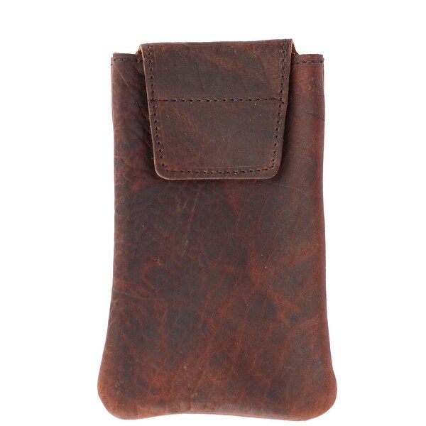 Boston Leather Textured Bison Leather Eyeglass Case - one size