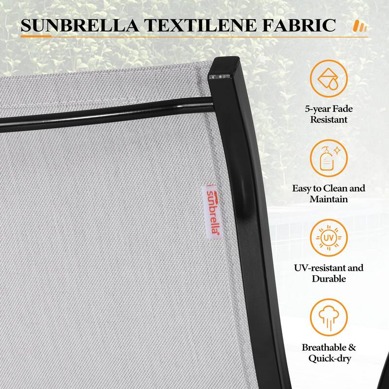 7/9-Piece Outdoor Patio Dining Set Swivel Sunbrella Dining Chairs and Aluminum Dining Table with Umbrella Hole