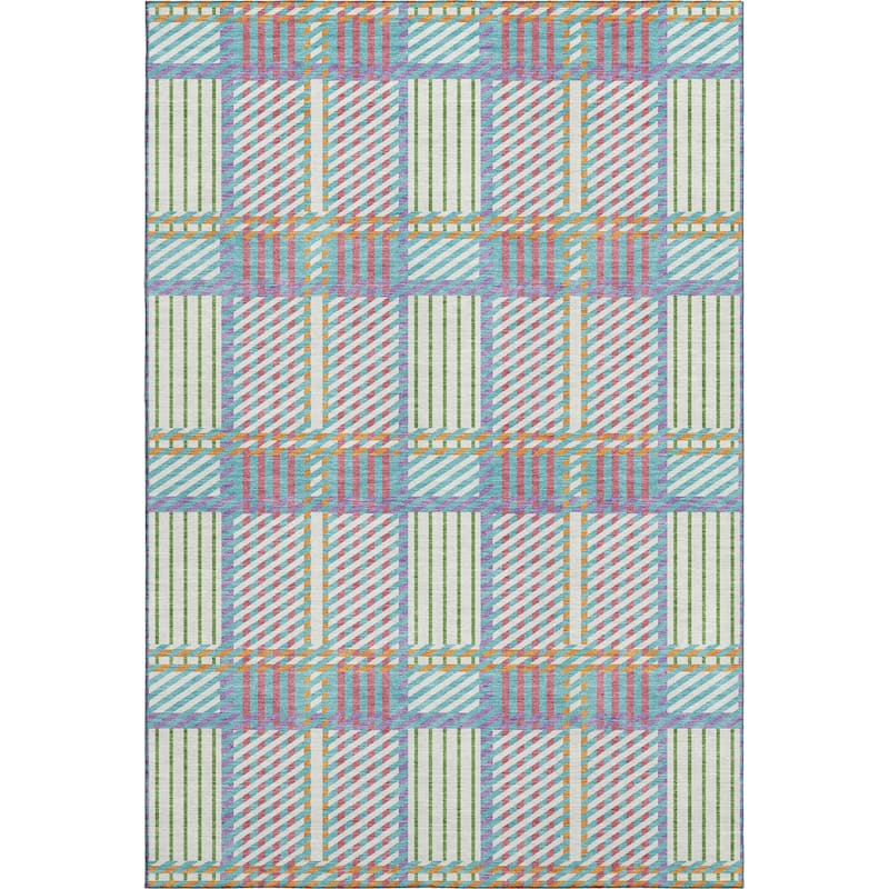 Premium Washable Super Soft Modern Plaid Mayfield Rug