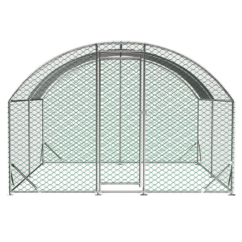 Large Walk-In Metal Chicken Coop – Dome-Shaped Poultry Run with Waterproof & UV-Resistant Cover, Heavy-Duty 1" Tube Frame .