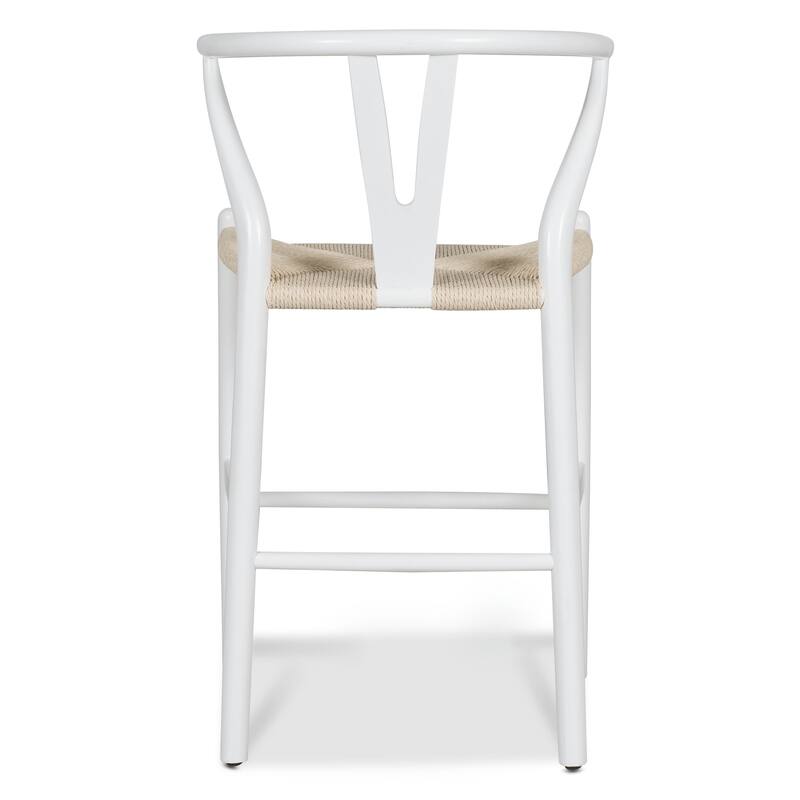 Poly & Bark Weave 23.5" Seat Height Counter Stool - Solid Wood with Woven Seat