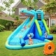 preview thumbnail 2 of 11, Costway Inflatable Kids Hippo Bounce House Slide Climbing Wall Splash