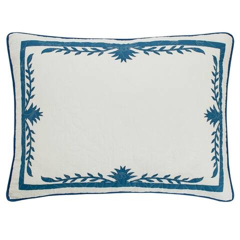 Tommy Bahama Aloha Pineapple Blue Quilt and Coordinating Sham Separates