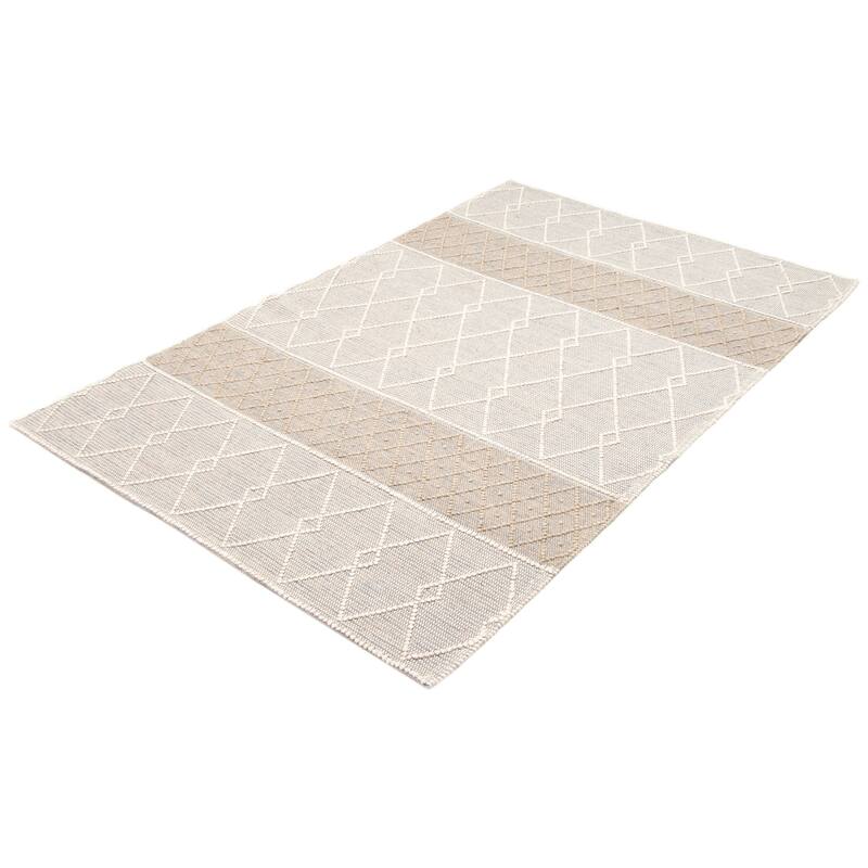 ECARPETGALLERY Braid weave Sienna Cream Wool Rug - 5'10 x 9'2