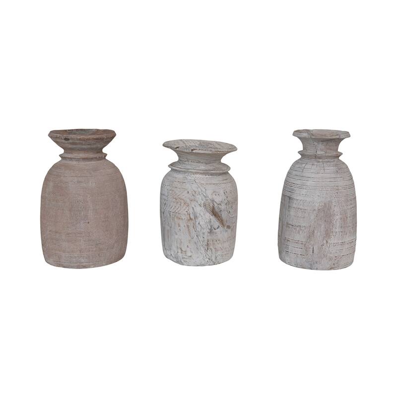 Found Decorative Wood Jug