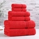preview thumbnail 127 of 188, Superior 100% Egyptian Cotton 6-Piece Towel Set Luxury, Soft & Absorbent 6-Piece - Red