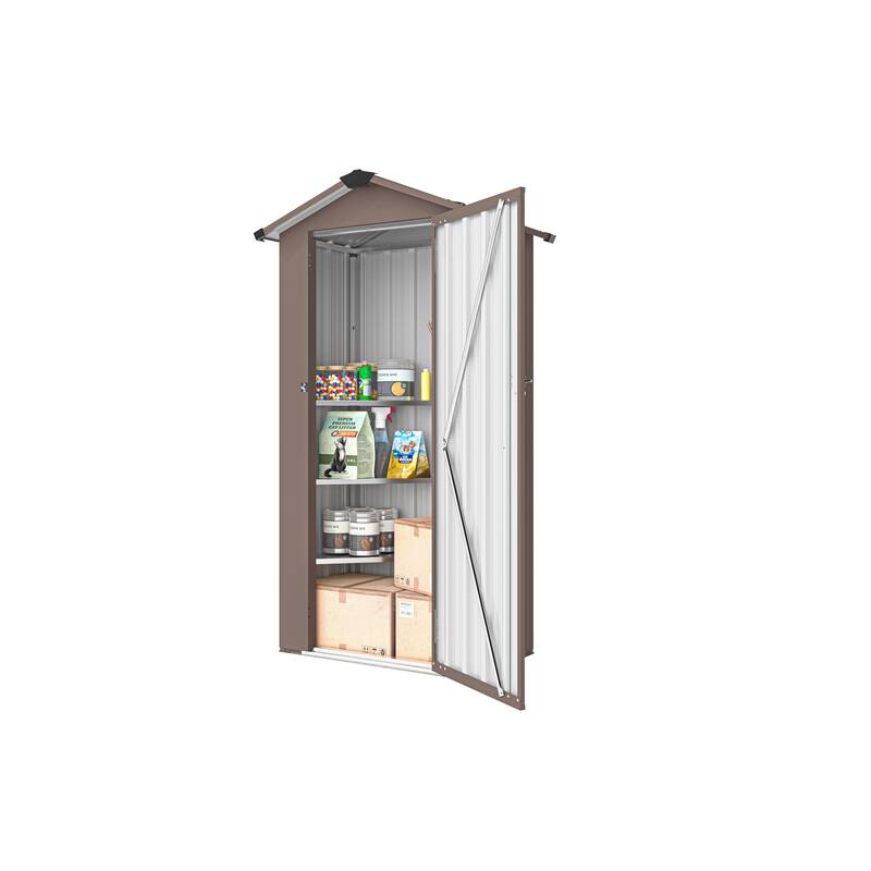 Galvanized Iron Garden Shed Tool Shed with Waterproof Lock & Stylish Design Outdoor Storage Shed for Backyard