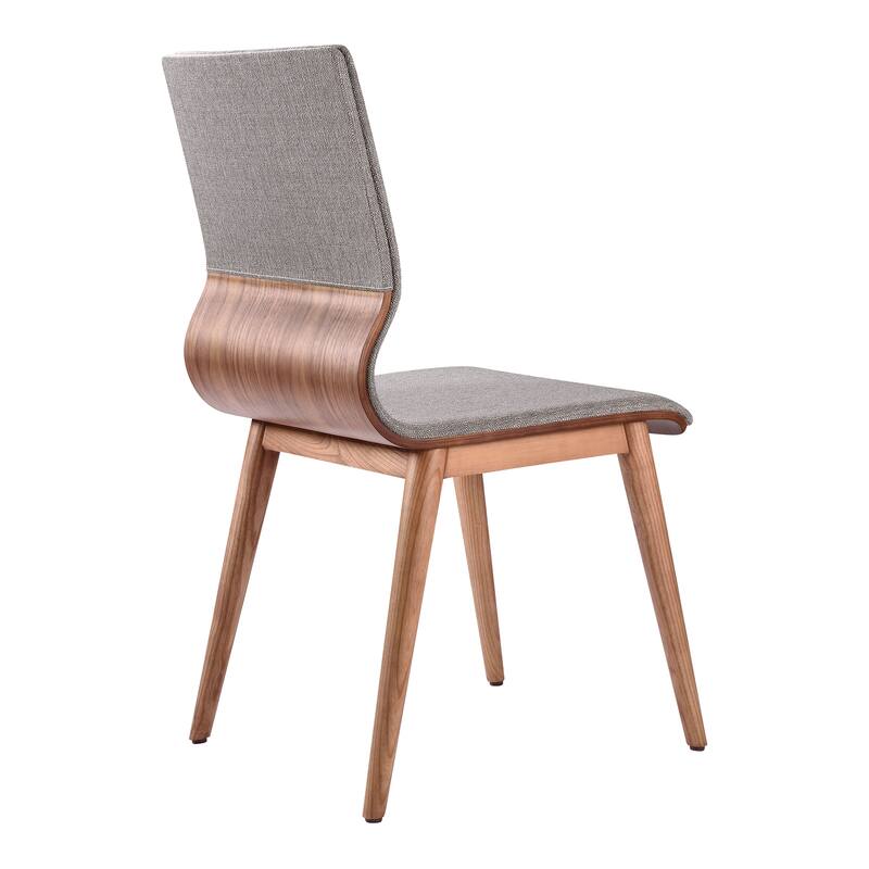 Robin Mid-Century Walnut and Grey Upholstered Dining Chairs - Set of 2