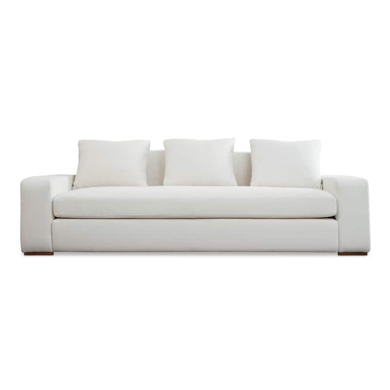 NADAAL STUDIOS Cavan Sofa, Wide Track Arms, Reversible Back Cushions, Feather-Fiber Bench Seat, Ivory - Ivory