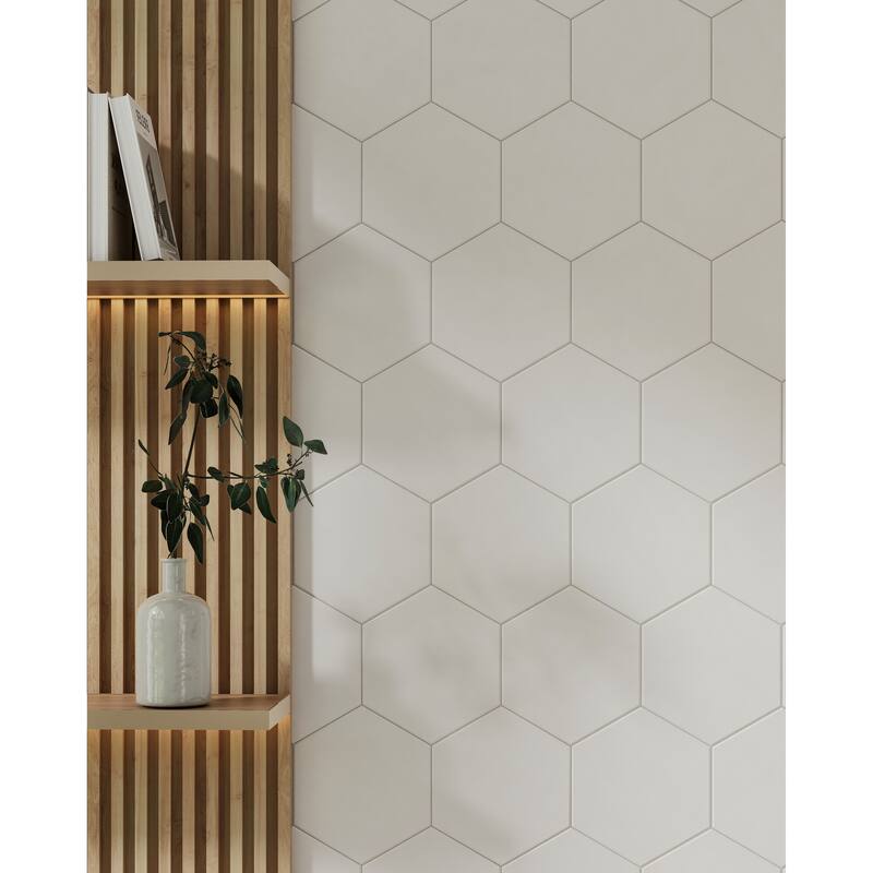 Honeycomb Hexagon 9 in. x 10 in. Glazed Porcelain Wall and Floor Tile