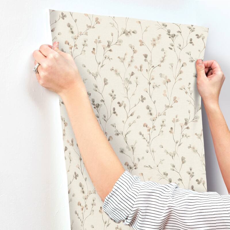 A-Street Prints Romy Neutral Springtime Trail Wallpaper