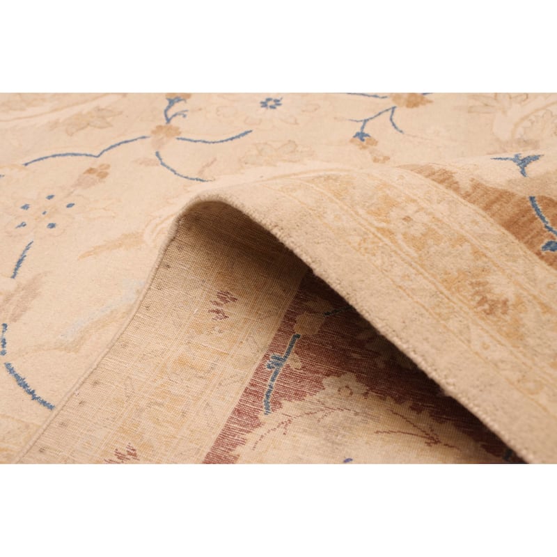 ECARPETGALLERY Hand-knotted Peshawar Oushak Light Khaki Wool Rug - 9'0 x 11'10