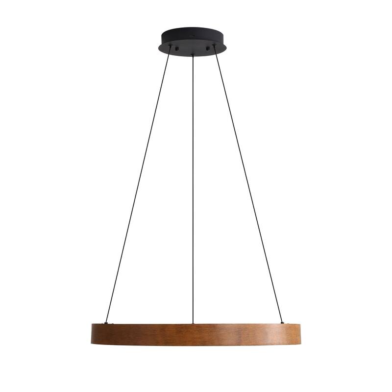 Anello 24" LED Pendant in Walnut with No Shade - Brown