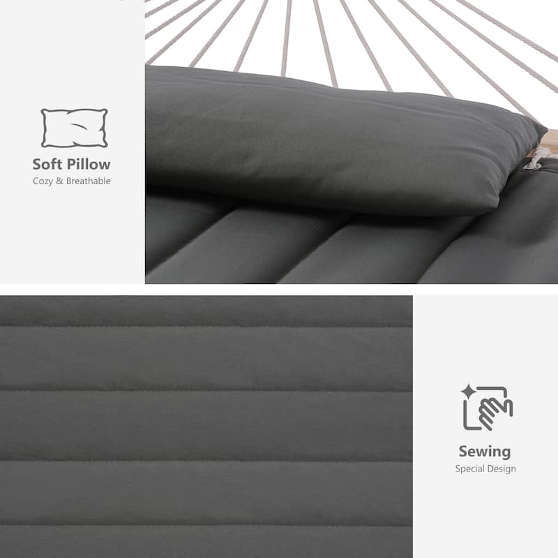 Outdoor Portable 2 Person Hammock with Spreader Bar - 78.7*55.1
