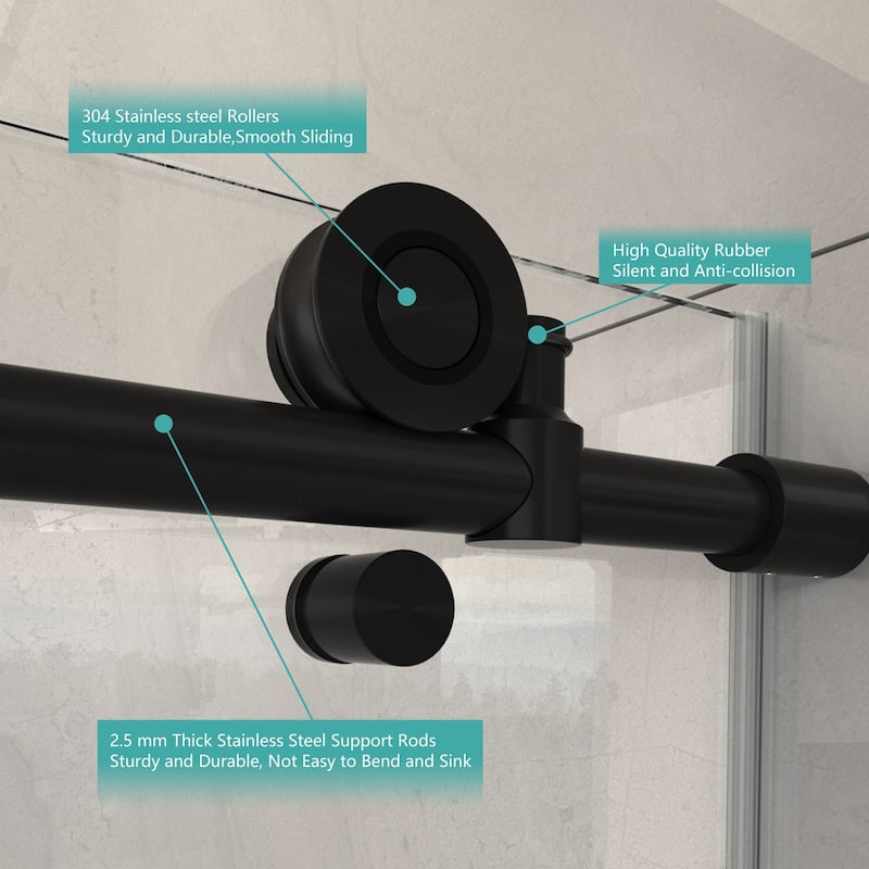 i-Homare 55 - 59 in.W x 60 in.H Tub Sliding Shower Door with Soft Closing System