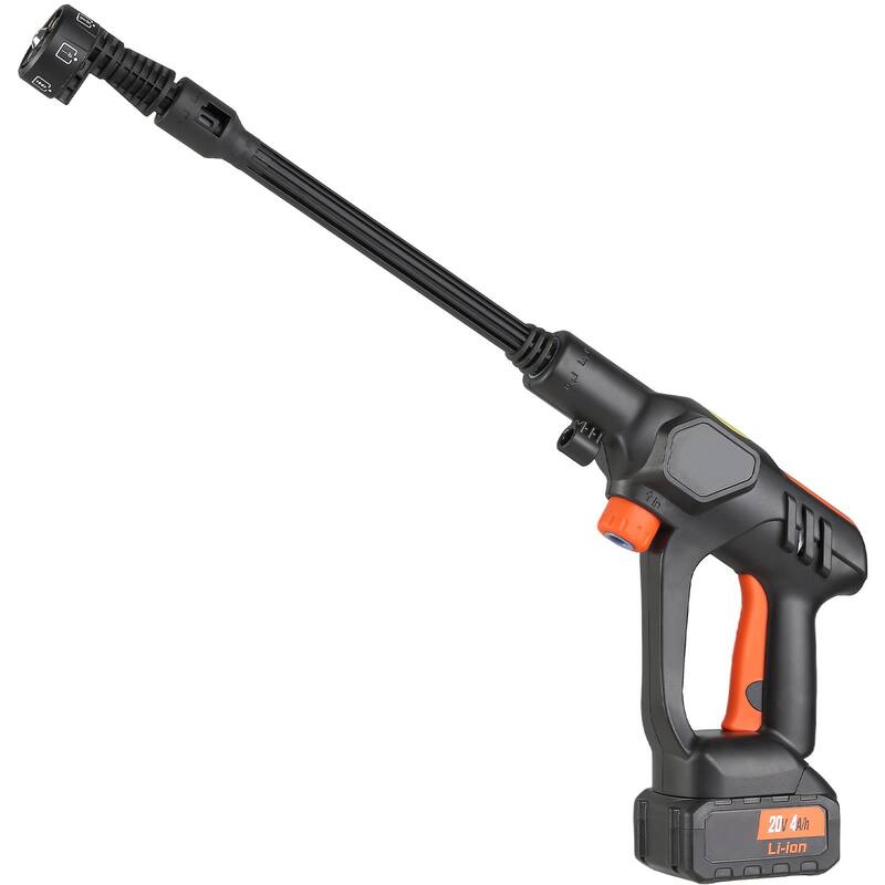Black Cordless Pressure Washer 21V with 6-in-1 Nozzle and Foam Pot