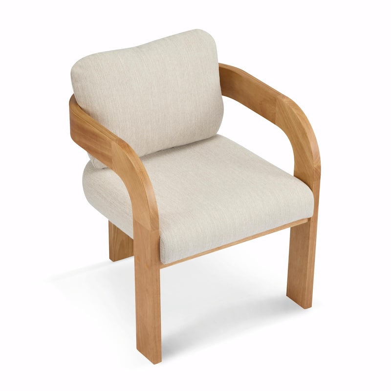 2-Pack Dining Chairs - Fabric with Pillow Back, Solid Wood Frame