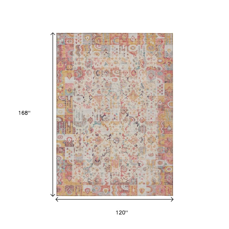 HomeRoots Patchwork Traditional Rectangle Outdoor Rug