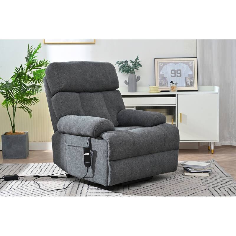 Oversized Power Lift Recliner Chair, Electric Recliner with Remote Control & Side Pocket, Home Theater Lazy Boy Sofa Chair
