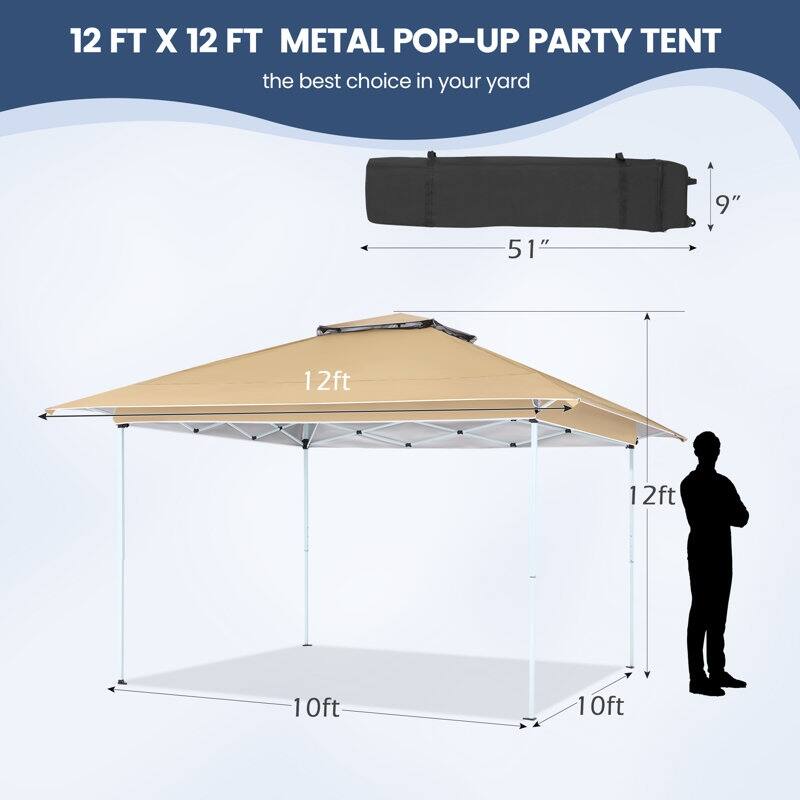 AVAWING 10x10 Pop Up Canopy Tent - Instant Shelter with UV Protection for Outdoor Events, Beach - Heavy Duty Steel Frame