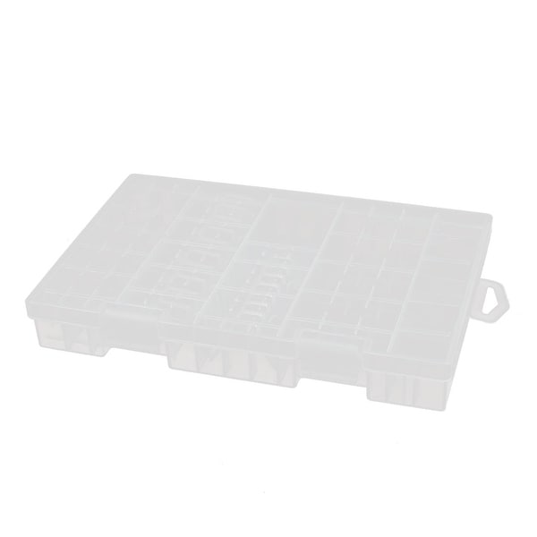 255mmx165mmx35mm Transparent Storage Case Hard Plastic Battery Holder Organizer