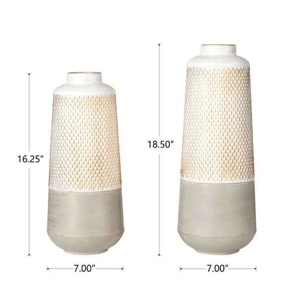 Glitzhome Set of 2 Modern Table Floor Metal Art Vases - Bed Bath ...