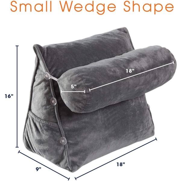 Cheer Collection TV Reading and Wedge Pillow with Detachable Bolster