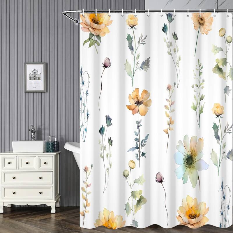 Floral Shower Curtain Spring Flower Shower Curtains for Bathroom Decor