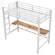 preview thumbnail 48 of 64, Twin/Full Size Gaming Loft Bed with Bulit-in Desk and LED Lights, Metal Loft Bedframe with Ladder and Guardrails for Kids
