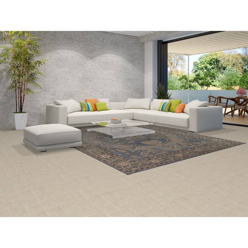 Transitional Blue Oushak Turkish Area Rug Handmade Wool Carpet - 9'2"x 11'10"