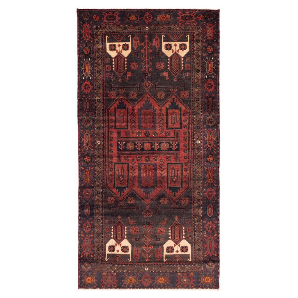 ECARPETGALLERY Hand-knotted Konya Anatolian Dark Grey Wool Rug - 4'8 x 9'4