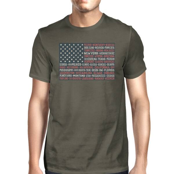Shop 365 Printing 50 States American Flag Tshirt Mens Dark Grey