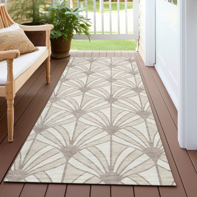 Machine Washable Indoor/ Outdoor Casual Kim Chantille Rug - Ivory - 2'3" x 7'6"
