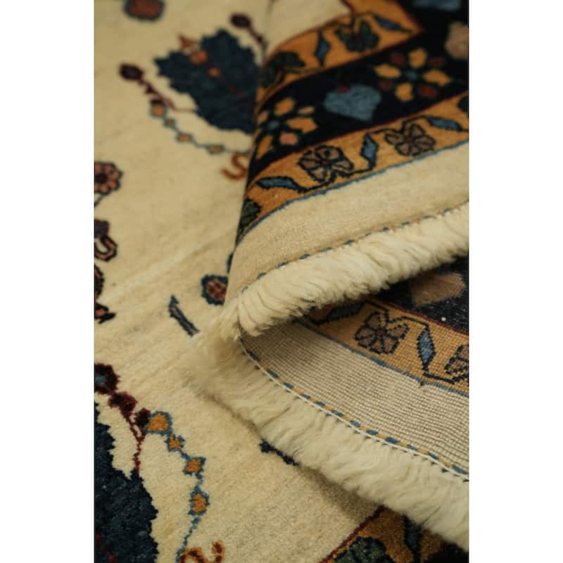 Hand Knotted Oriental 100% Wool Carpet Tribal All-Over Beige & Ivories Gabbeh Area Rug - 6' 3'' X 4' 7''