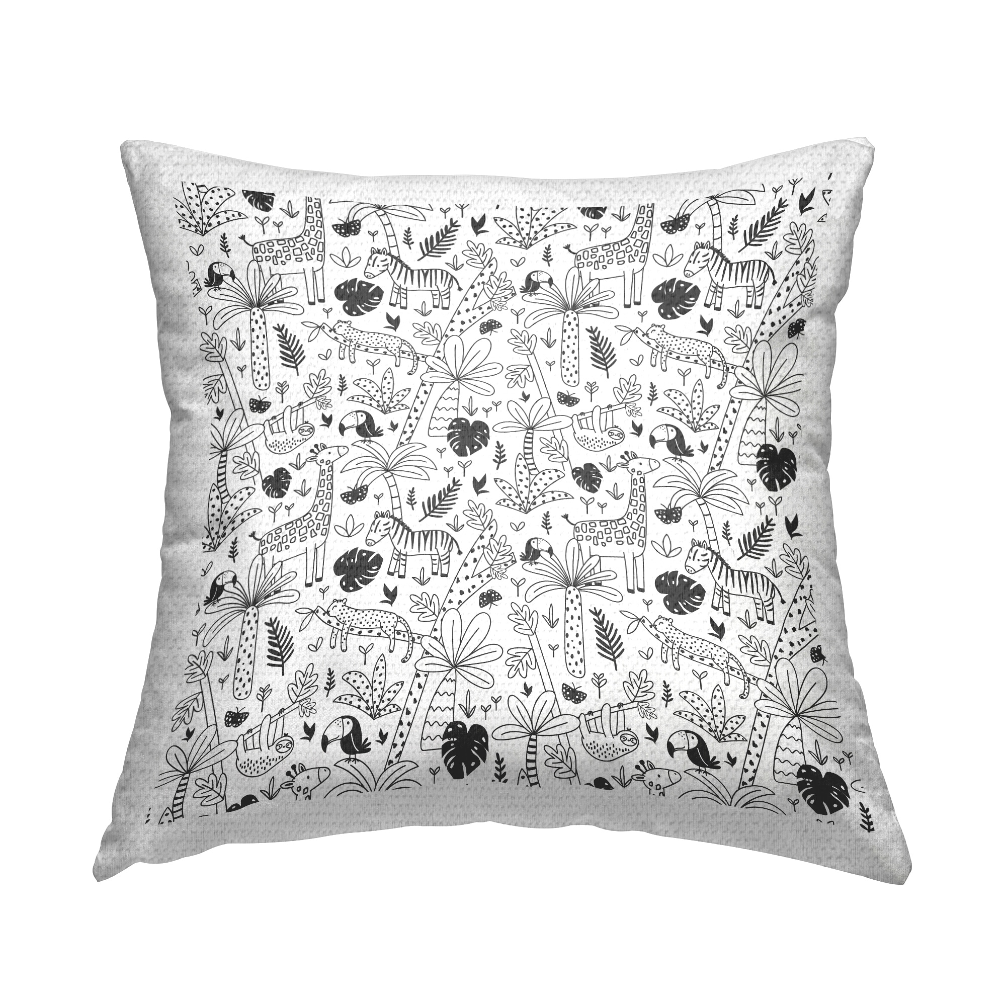 Stupell Patterned Safari Animals Casual Nursery Printed Outdoor Throw Pillow Design by Lisa Perry